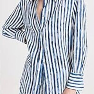 Vince. Women's Painterly Stripe Oversized Shirt